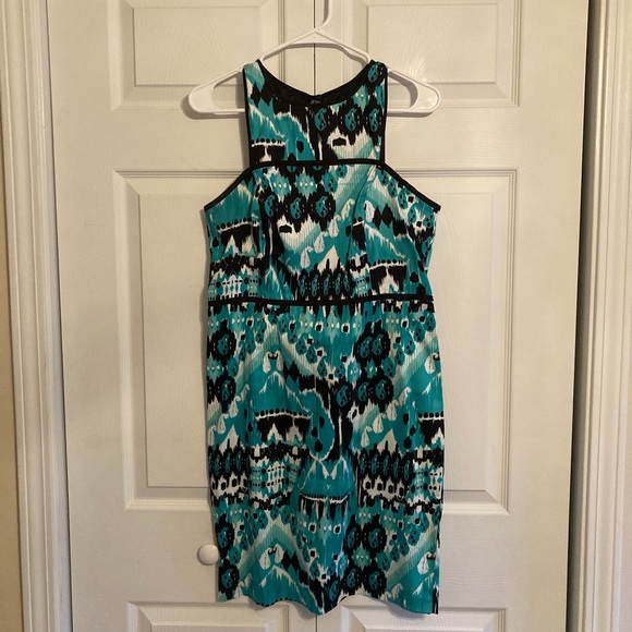 Gabby Syke Green Abstract Print Dress - Picture 1 of 5